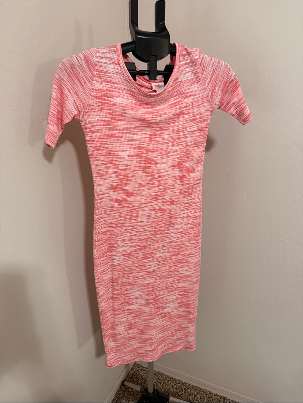LuLaRoe Pink Space-Dye Midi Dress